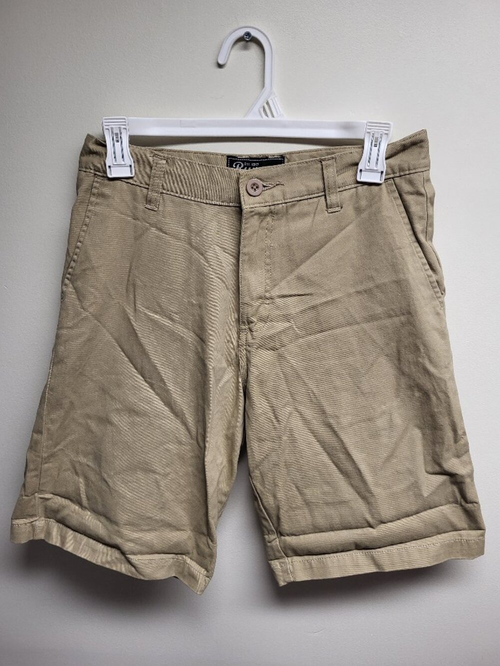 Rumors Men's Khaki Chino Shorts Size Large Cotton Cuffed Casual Flat Front